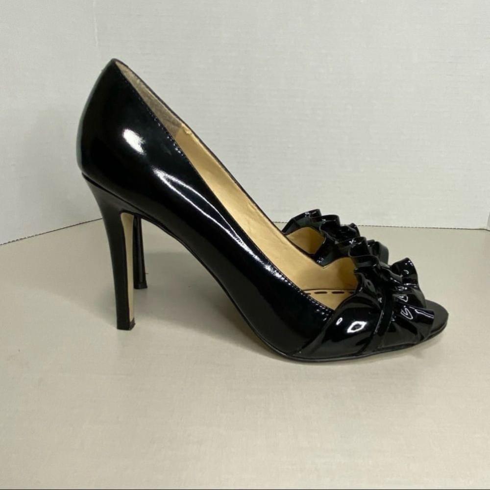Enzo Angliolini - Black Patent Ruffle Detail Peep Toe - 8.5 - China - Picture 7 of 13